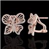 Image 2 : Natural 1.25 CTW Designer Micro Butterfly Diamond Certified Earrings 14K Gold - 22500-REF#80M6H