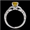 Image 2 : Genuine 1.10 CTW Certified Fancy Intense Genuine Diamond Solitaire Ring 2 Tone Gold - 35206-REF#98N7