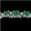 Image 1 : Natural 15 CTW Emerald & Diamond Certified Eternity Bracelet 10K Gold - 21448-REF#67H8R