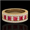 Image 1 : Genuine 2.34 CTW Ruby & Micro Pave Diamond Designer Inspired B& Ring 10K Gold - 20827-REF#49X2A