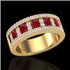 Image 2 : Genuine 2.34 CTW Ruby & Micro Pave Diamond Designer Inspired B& Ring 10K Gold - 20827-REF#49X2A
