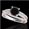 Image 1 : Genuine 1.40 CTW Certified Black Genuine Diamond Solitaire Ring Two Tone Gold - 35544-REF#67H5R