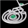 Image 1 : Genuine 3.20 CTW Emerald & Micro Pave Diamond Heart Designer Necklace 14K Gold - 22437-REF#130Z2Y