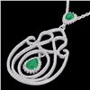Image 2 : Genuine 3.20 CTW Emerald & Micro Pave Diamond Heart Designer Necklace 14K Gold - 22437-REF#130Z2Y