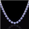 Image 2 : Genuine 56 CTW Tanzanite Eternity Designer Inspired Tennis Necklace 14K Gold - 23409-REF#434A2N