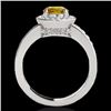 Image 2 : Genuine 1.40 CTW Certified Fancy Intense Genuine Diamond Solitaire Halo Ring Gold - 34349-REF#111A2N
