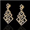 Image 1 : Natural 3.0 CTW Micro Pave Diamond Certified Earrings Dangling Designer 14K Gold - 22490-REF#161T9X