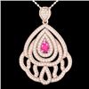 Image 1 : Natural 2.0 CTW Pink Sapphire & Micro Pave Diamond Designer Necklace In 14K Gold - 21266-REF#107T8X