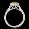 Image 2 : Genuine 2.0 CTW Certified Fancy Intense Genuine Diamond Solitaire Halo Ring Gold - 34139-REF#143W3K