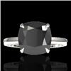 Image 1 : Genuine 6.0 CTW Black Diamond Designer Inspired Solitaire Engagement Ring 18K Gold - 22175-REF#107W2