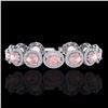 Image 1 : Genuine 17 CTW Morganite & Micro Pave Diamond Certified Bracelet 10K Gold - 22691-REF#307N6G