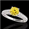 Image 1 : Genuine 1.40 CTW Certified Fancy Intense Genuine Diamond Solitaire Ring Gold - 35021-REF#103M8H