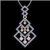 Image 1 : Natural 1.50 CTW Micro Blue & White Diamond Necklace Dangling Designer 14K Gold - 22492-REF#112X9A