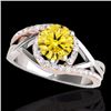 Image 1 : Genuine 1.80 CTW Certified Fancy Intense Diamond Bypass Solitaire Ring 2 Tone Gold - 35092-REF#172W2