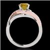 Image 2 : Genuine 1.80 CTW Certified Fancy Intense Diamond Bypass Solitaire Ring 2 Tone Gold - 35092-REF#172W2