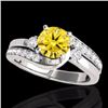 Genuine 2.0 CTW Certified Fancy Intense Genuine Diamond Bypass Solitaire Ring Gold - 35104-REF#176X5