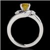Image 2 : Genuine 2.0 CTW Certified Fancy Intense Genuine Diamond Bypass Solitaire Ring Gold - 35104-REF#176X5