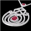 Image 1 : Genuine 3.20 CTW Ruby And Micro Pave Diamond Heart Designer Necklace 14K Gold - 22439-REF#130M2H