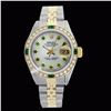 Image 1 : Rolex Men's 2Tone 14K Gold/ SS, QuickSet, Diam/Emerald Dial & Diam/Emerald Bezel - REF#458T2V