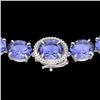 Image 1 : Genuine 127 CTW Tanzanite & Diamond Halo Micro Eternity Necklace 14K Gold - 22317-REF#2100M2H