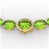 Image 1 : Natural 112 CTW Peridot & Diamond Halo Micro Solitaire Necklace 14K Gold - 22308-REF#499F8M
