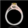 Image 2 : Genuine 1.50 CTW Certified Fancy Intense Diamond Bypass Solitaire Ring 2 Tone Gold - 35128-REF#139G3