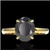 Image 1 : Natural 5.0 CTW Black Diamond Designer Inspired Solitaire Ring 18K Gold - 22056-REF#89Z3Y