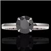 Image 1 : Genuine 2.0 CTW Black Diamond Designer Inspired Solitaire Engagement Ring 18K Gold - 22215-REF#58T7X