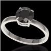 Image 2 : Genuine 2.0 CTW Black Diamond Designer Inspired Solitaire Engagement Ring 18K Gold - 22215-REF#58T7X