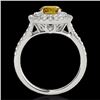 Image 2 : Genuine 1.50 CTW Certified Fancy Intense Diamond Solitaire Halo Ring 2 Tone Gold - 33357-REF#115Z2Y