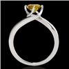 Image 2 : Genuine 1.0 CTW Certified Fancy Intense Genuine Diamond Bypass Solitaire Ring Gold - 35035-REF#91T2X
