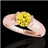 Image 1 : Genuine 1.0 CTW Certified Fancy Intense Genuine Diamond Solitaire Bridal Ring Gold - 35181-REF#106R7