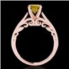 Image 2 : Genuine 1.0 CTW Certified Fancy Intense Genuine Diamond Solitaire Bridal Ring Gold - 35145-REF#92V2F