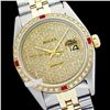 Image 1 : Rolex Ladies 2Tone 14K Gold/ Stainless Steel, Diam Pave Dial & Diam/Ruby Bezel, Saph Crystal - REF#4