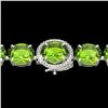Image 1 : Natural 44 CTW Peridot & Micro Pave Diamond Halo Designer Bracelet 14K White Gold - 22270-REF#210Z3Y