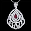 Image 1 : Genuine 2.0 CTW Ruby & Micro Pave Diamond Designer Necklace In 18K Gold - 21269-REF#123A5N
