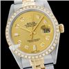 Image 1 : Rolex Men's 2Tone 14K Gold/ SS, QuickSet, Diamond Dial & Diamond Bezel - REF#463W6Z