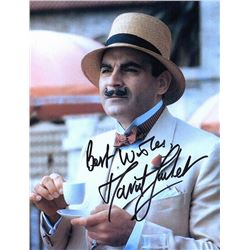 DAVID SUCHET SIGNED PHOTO OF DETECTIVE POIROT.