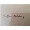 Image 1 : RUDYARD KIPLING SIGNED PAPER.