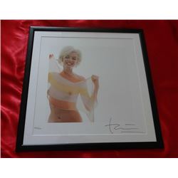 MARILYN MONROE FALLING OUT OF THE FRAME - BERT STERN SIGNED THE LAST SITTING PHOTOGRAPH 17X17 INCHES