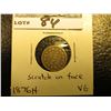 Image 1 : 1876H Newfoundland Five Cent Silver. VG. Scratch on face.