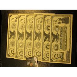 August 10th, 1861 $1, $5, $10, $20, $50, & $100 Movie Scrip Bank Notes,  American Bank Note Co. New 