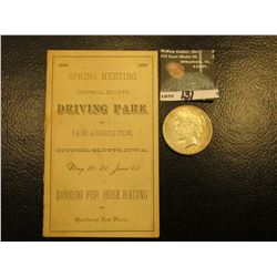 "1882 Spring Meeting Council Bluffs Driving Park and Fair Association, Council Bluffs, Iowa, May 30,