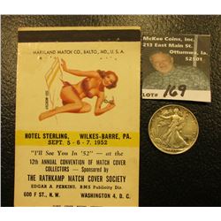 Risque Match Book Advertising cover "Hotel Sterling, Wilkes-Barre, Pa. Sept. 5-6-7, 1952…12th Annual