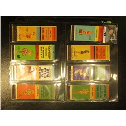 Collection of (8) different Risque Match Book Advertising Covers In a special plastic page for cover