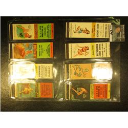 Collection of (8) different Risque Match Book Advertising Covers In a special plastic page for cover