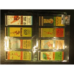 Collection of (8) different Risque Match Book Advertising Covers In a special plastic page for cover