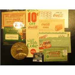 (10) Different Pieces of Coca-Cola Memorabilia including a 1886-1986 Coca-Cola Distributor Large Bro