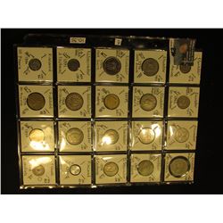 (20) World Coins in a plastic page. All catalogued with KM #, size, mintage if given, & value. Inclu