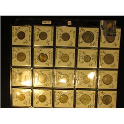 (20) World Coins in a plastic page. All catalogued with KM #, size, mintage if given, & value. Inclu